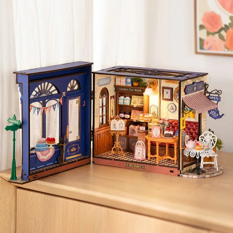 Robotime DIY Mini House Leisure Time Tea Room Kit - Image 4