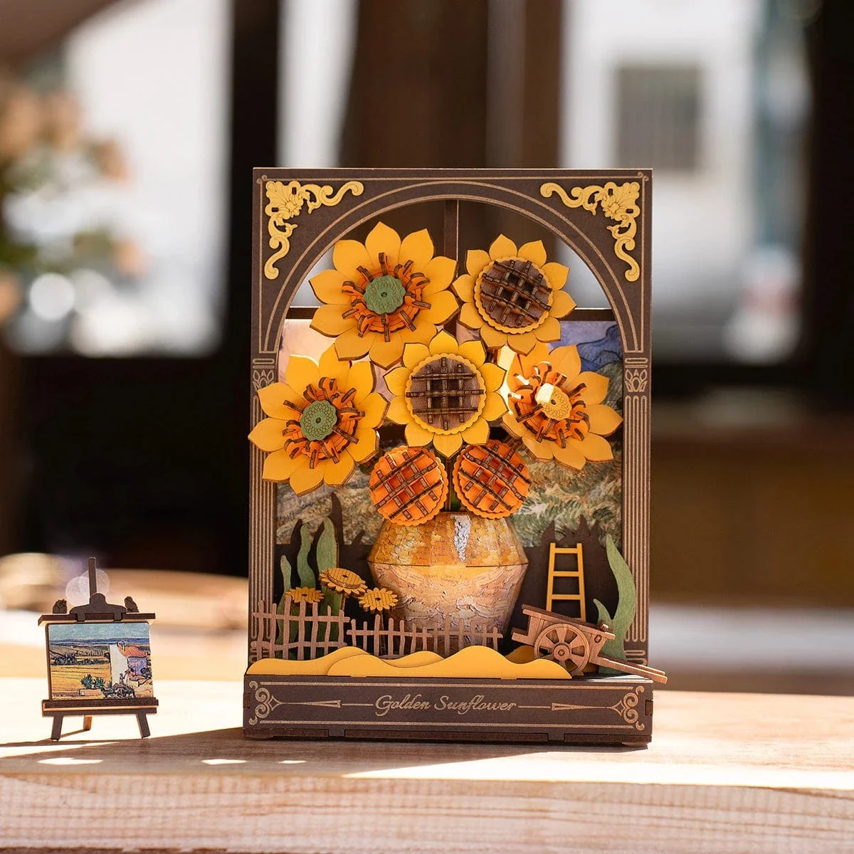 Robotime Diy Wood Bloom Craft Golden Sunflower Kit