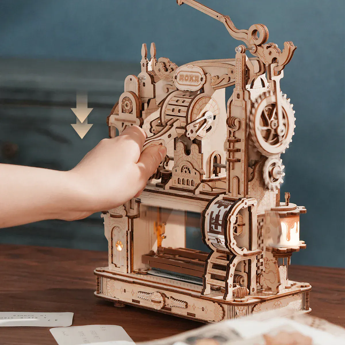 Robotime Mechanical Models Printing Press Kit [LK602] - Image 3