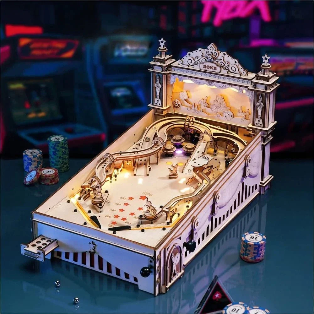 Robotime ROKR 3D Pinball Machine Wood Kit - Image 2