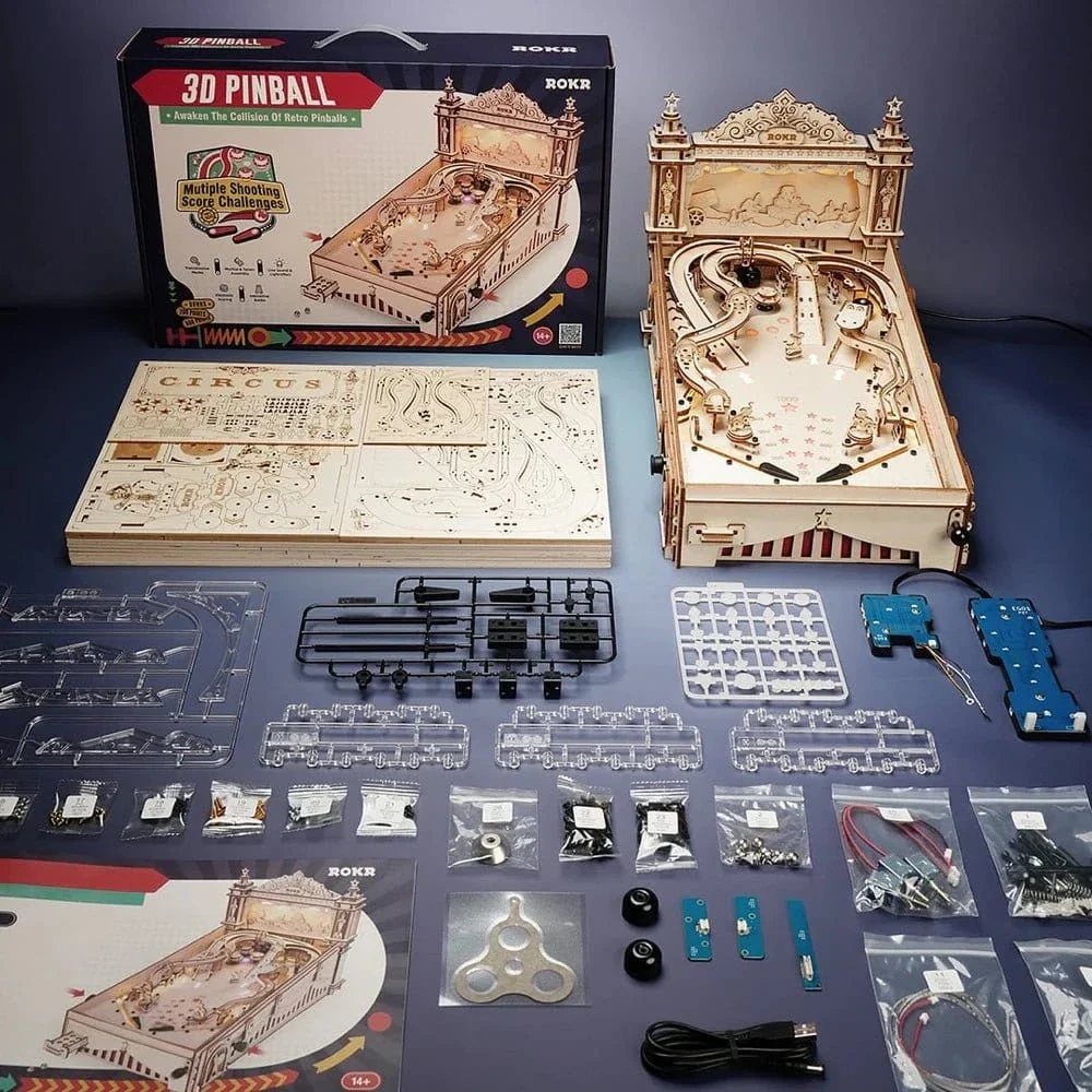 Robotime ROKR 3D Pinball Machine Wood Kit - Image 6