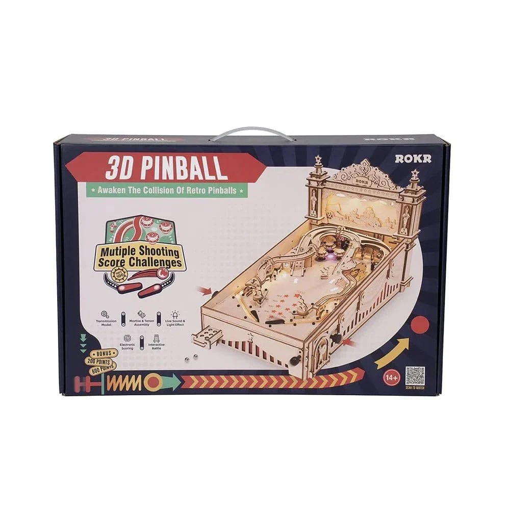 Robotime ROKR 3D Pinball Machine Wood Kit - Image 7