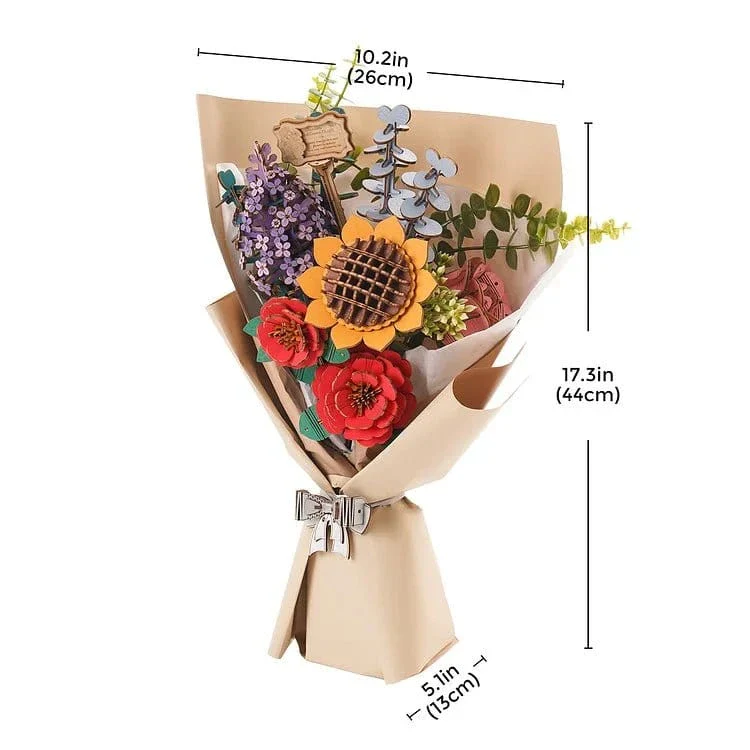 Robotime TW01 Wooden Flower Bouquet Kit - Image 3