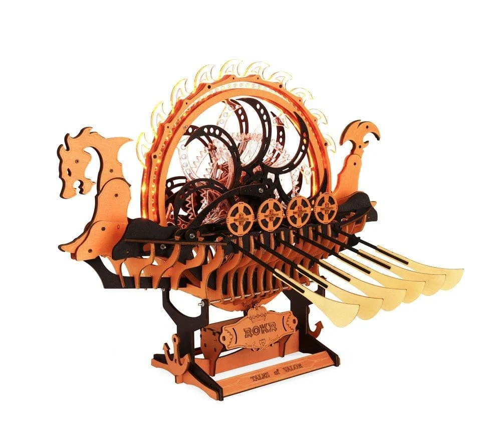 Robotime Viking Dragon Ship Mechanical 3D Wooden Kit [LK802]