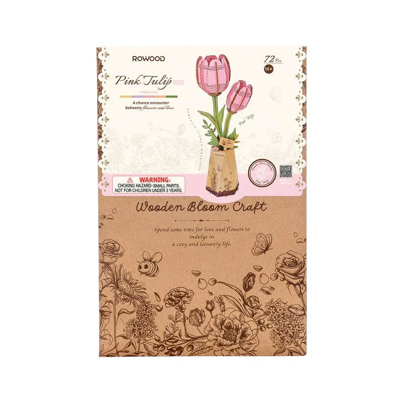 Robotime Wood Bloom Pink Tulip Kit - Image 3