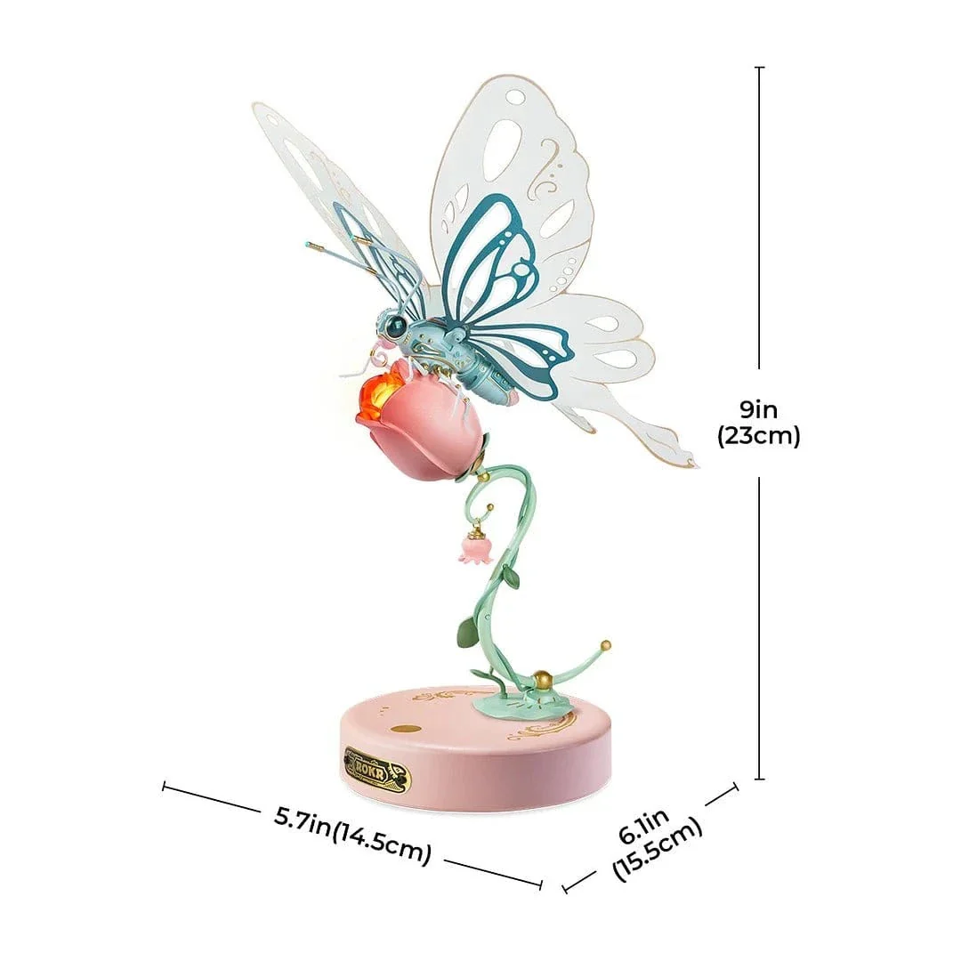 ROKR Butterfly DIY Mechanical 3D Kit Pink - Image 2