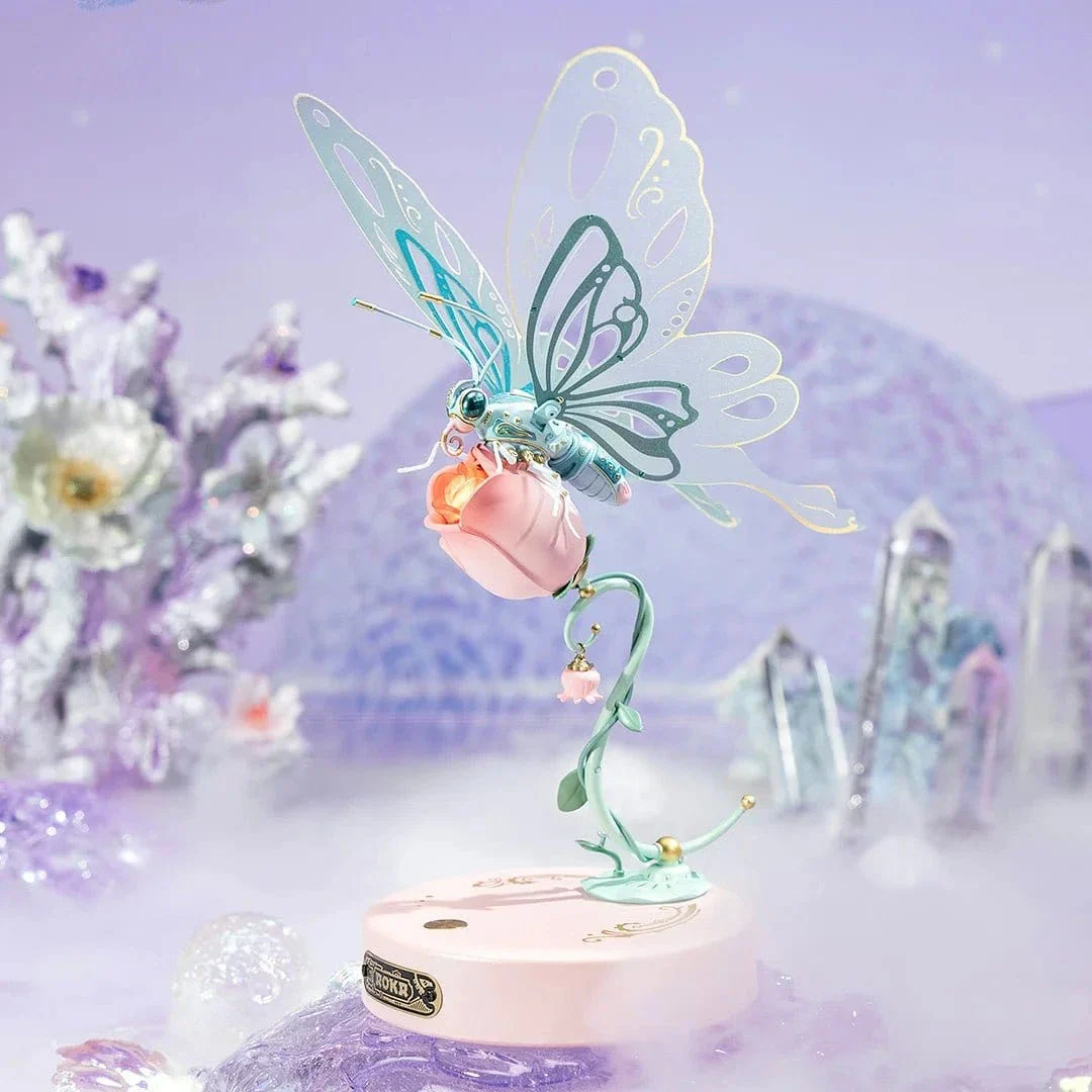 ROKR Butterfly DIY Mechanical 3D Kit Pink - Image 4
