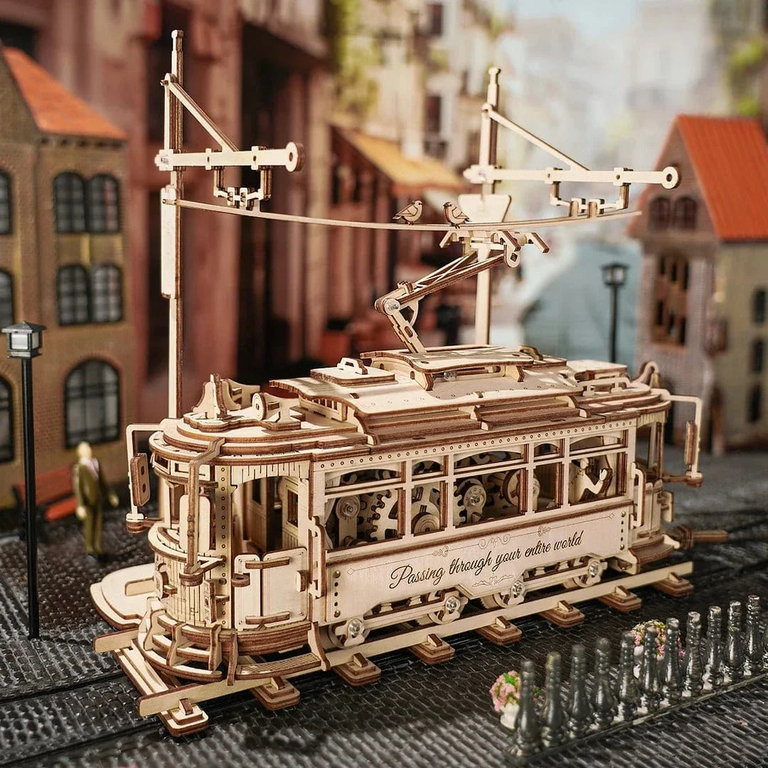 ROKR Classic City Tram 3D Wooden Kit LK801 - Image 4
