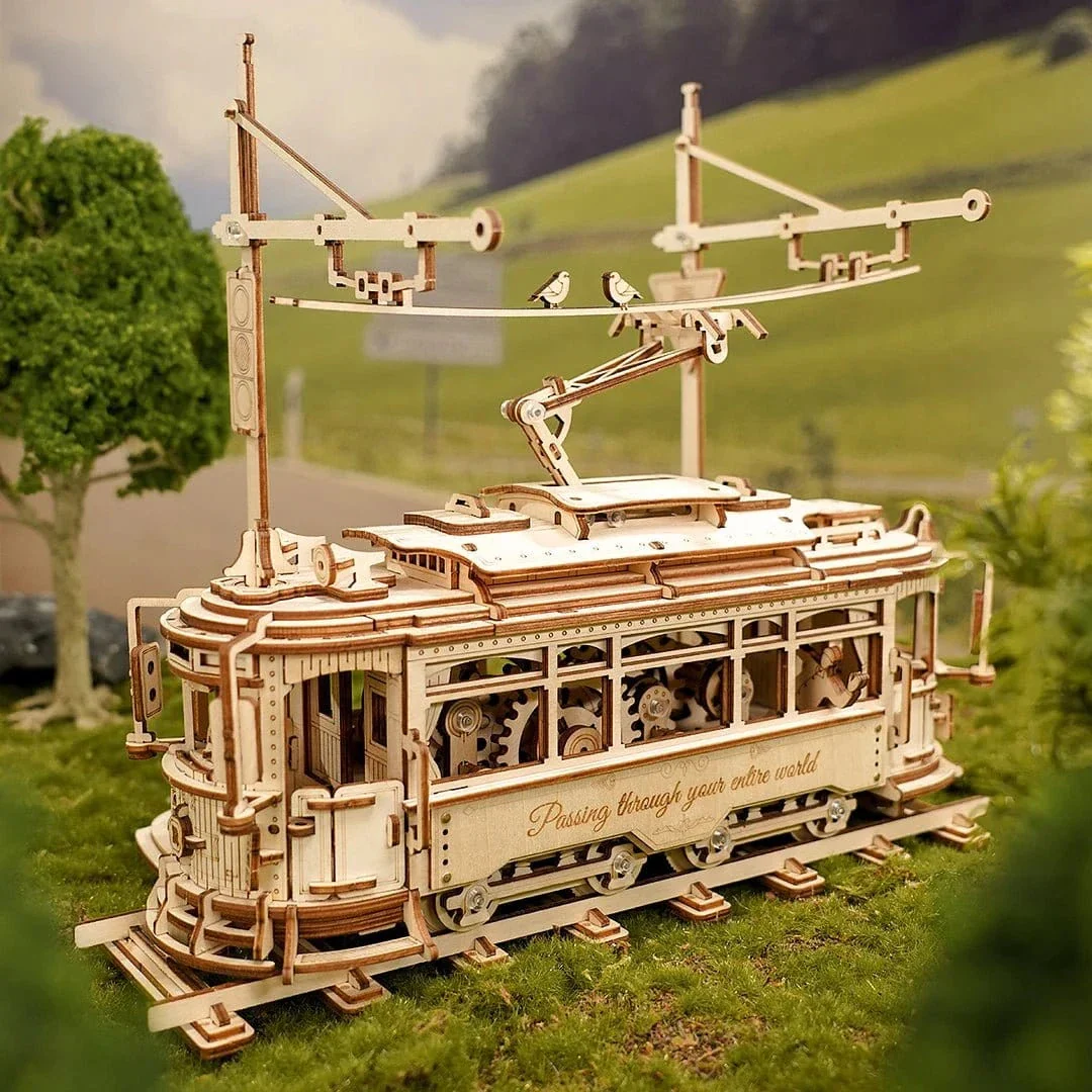ROKR Classic City Tram 3D Wooden Kit LK801 - Image 5