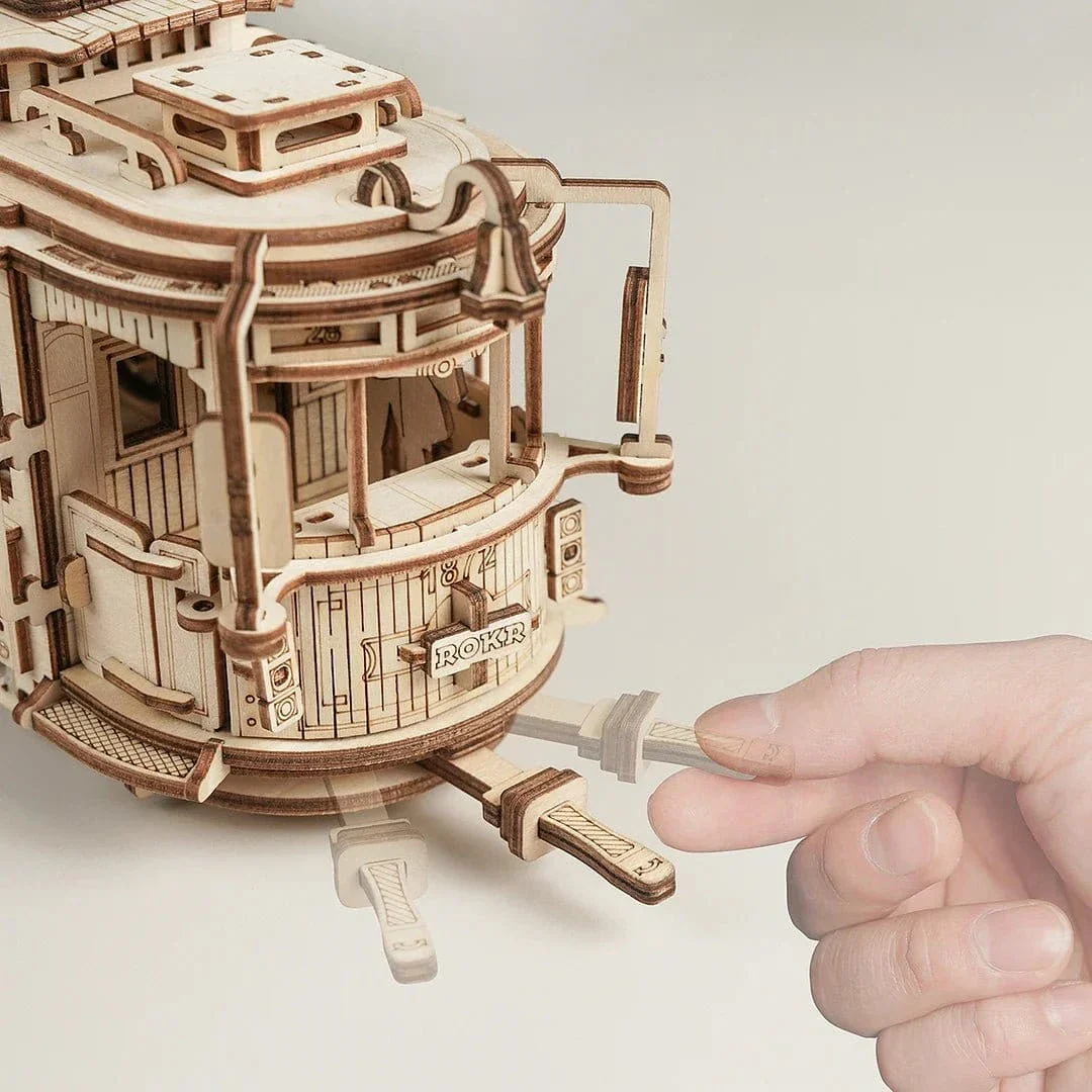 ROKR Classic City Tram 3D Wooden Kit LK801 - Image 7