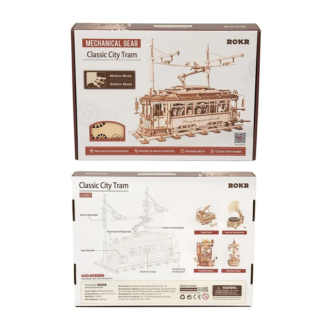 ROKR Classic City Tram 3D Wooden Kit LK801 - Image 8