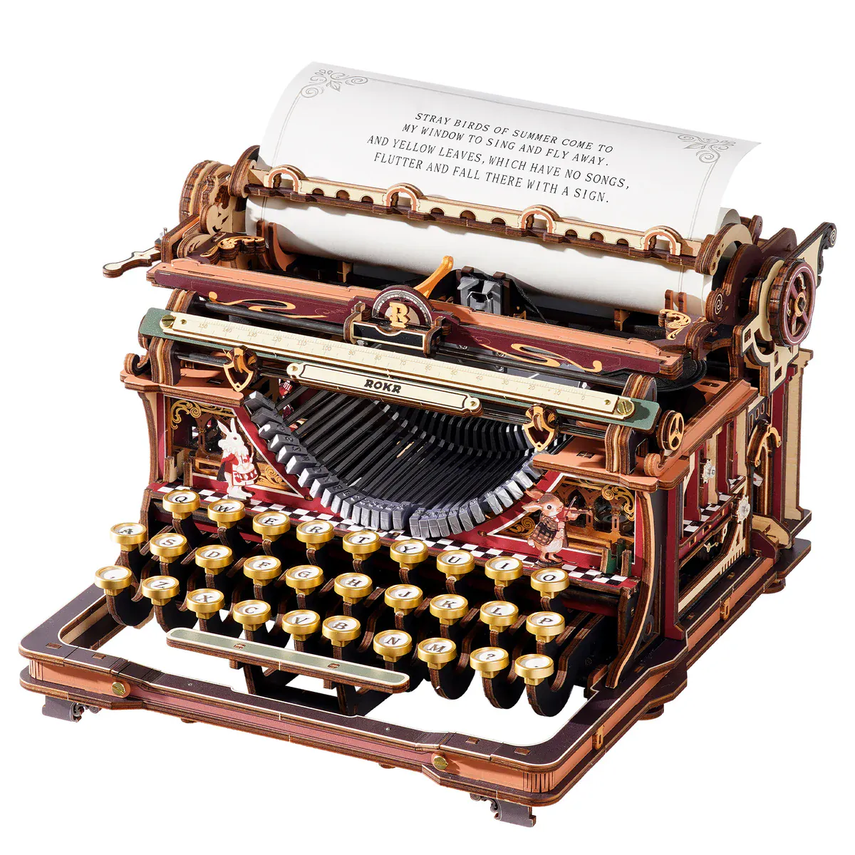 ROKR Mechanical Fairytale Typewriter Wooden Model Kit [LK703C]
