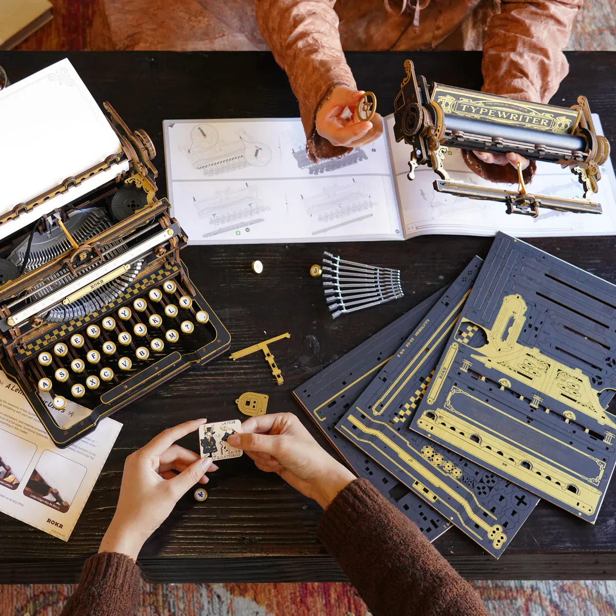 ROKR Mechanical Typewriter Wooden Model Kit [LK703B] - Image 5