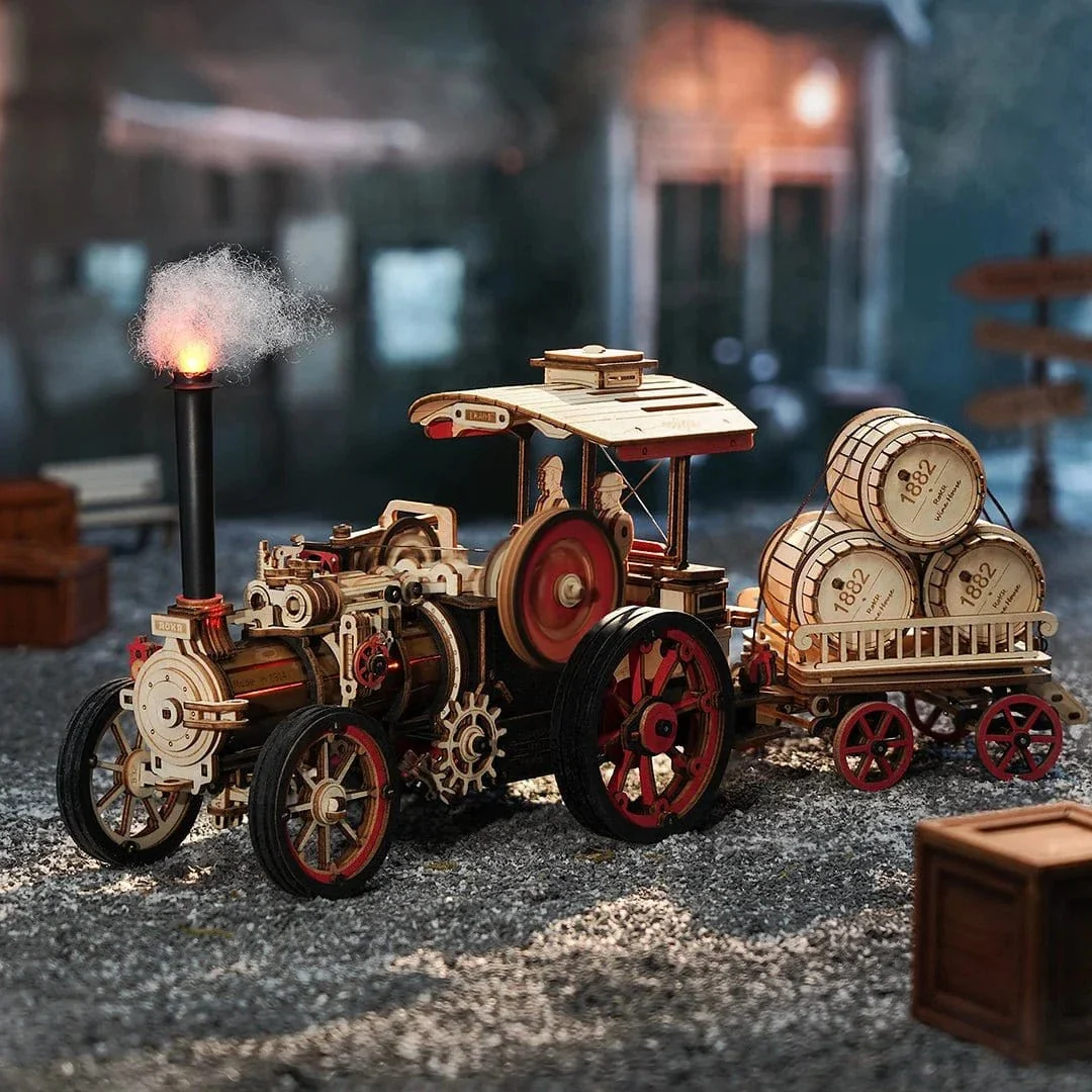 ROKR Steam Engine Mechanical 3D Wooden Kit LKA01 - Image 3