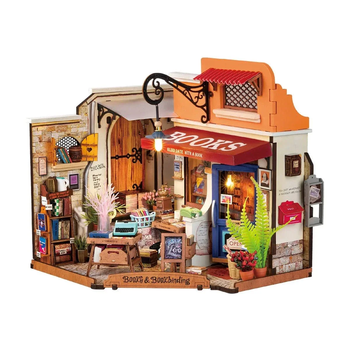 Rolife Corner Bookstore DIY Miniature House Kit DG164 - Image 2
