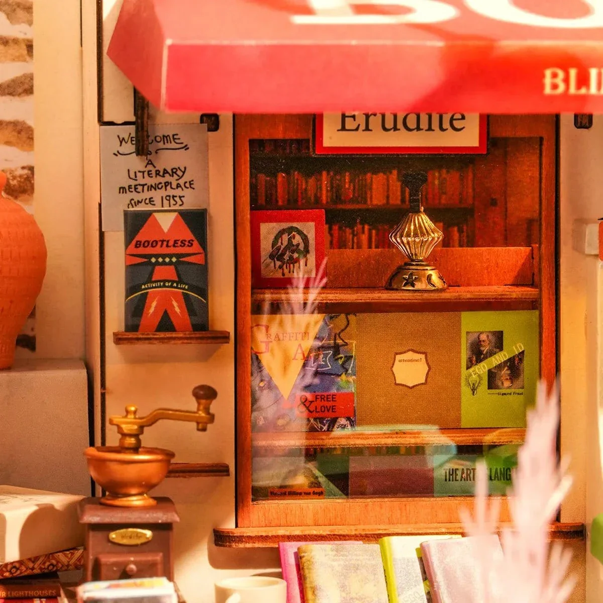 Rolife Corner Bookstore DIY Miniature House Kit DG164 - Image 3