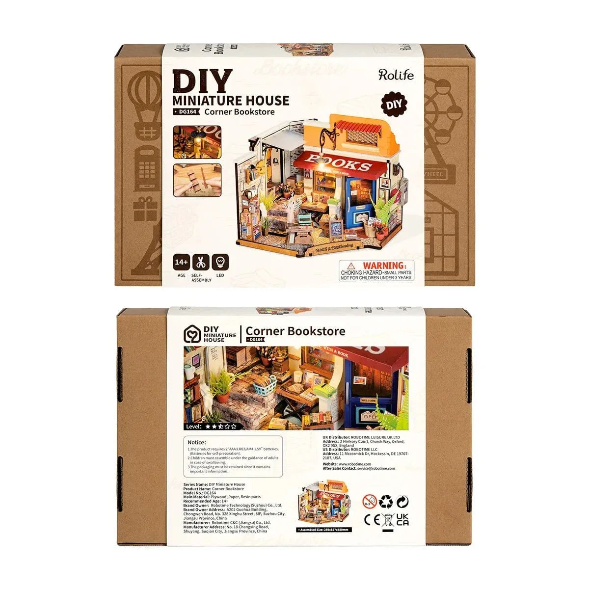 Rolife Corner Bookstore DIY Miniature House Kit DG164 - Image 7