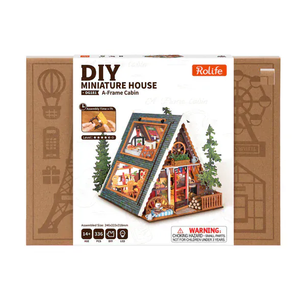 Rolife DIY Miniature House - A-Frame Cabin Wooden Model Kit [DG181] - Image 2