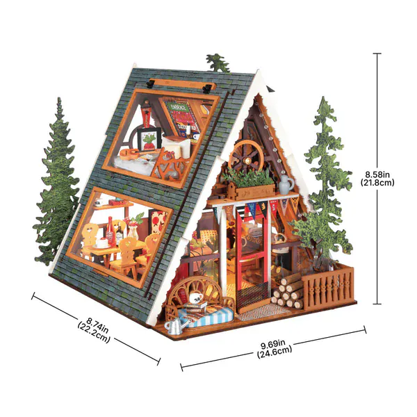 Rolife DIY Miniature House - A-Frame Cabin Wooden Model Kit [DG181] - Image 3
