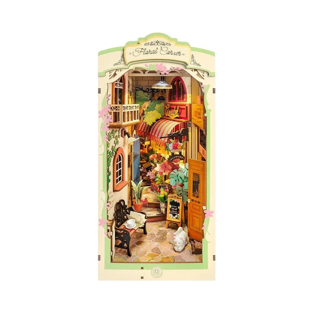 Rolife Floral Corner DIY Book Nook Shelf Insert Kit [TGB09]
