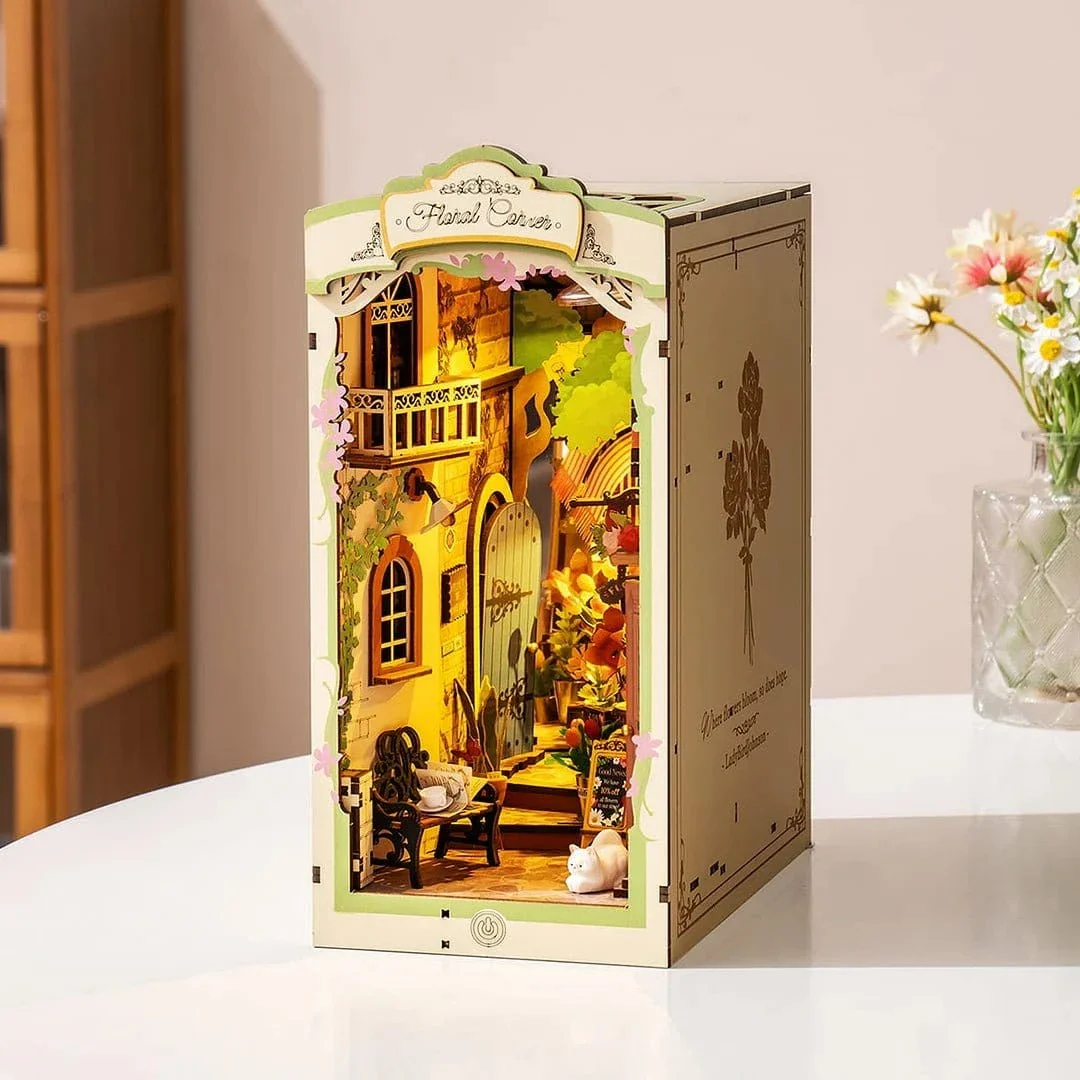 Rolife Floral Corner DIY Book Nook Shelf Insert Kit [TGB09] - Image 2