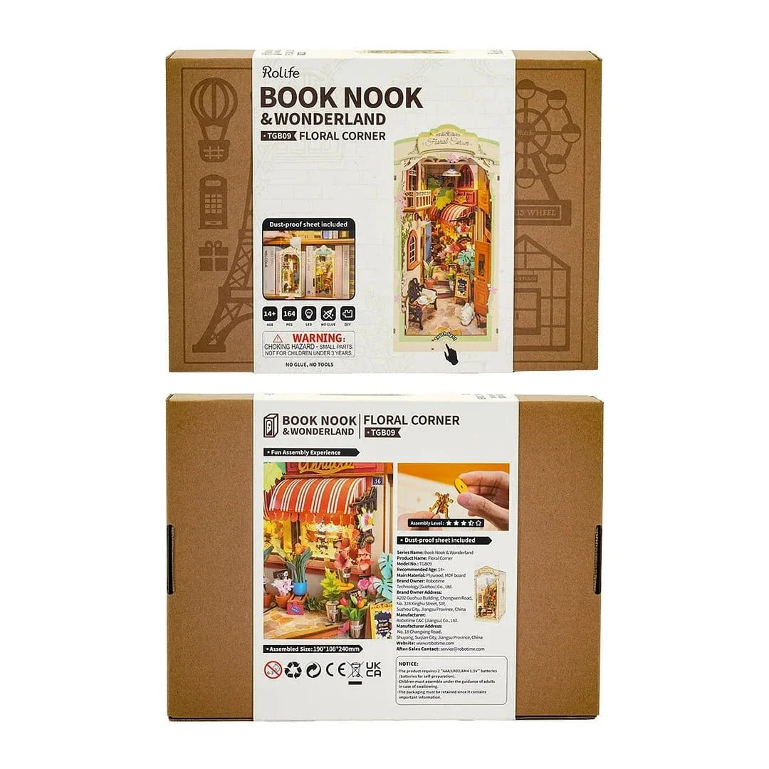 Rolife Floral Corner DIY Book Nook Shelf Insert Kit [TGB09] - Image 5