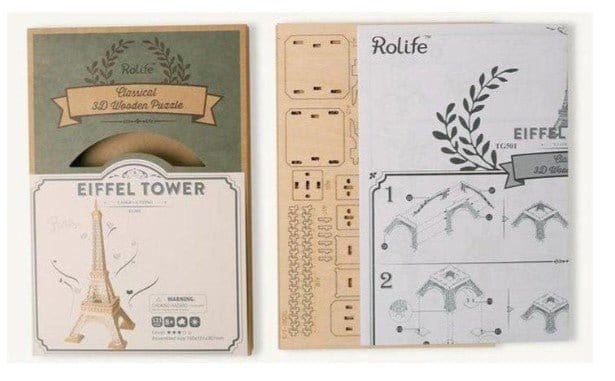 Rolife TG501 3D Wooden Eiffel Tower Kit - Image 2