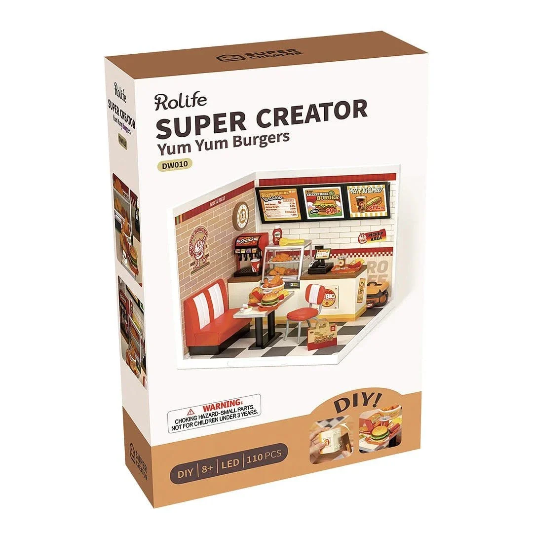 Rolife Yum Yum Burgers DIY Plastic Miniature House [DW010] - Image 3