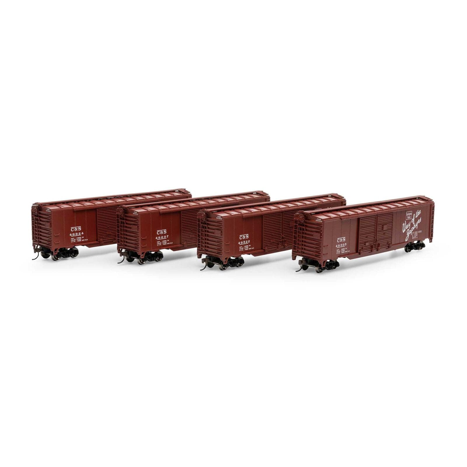 Roundhouse HO Scale RND PS-1 Double Sliding Door Box Car, CBQ ftBrow [RND-1017]**