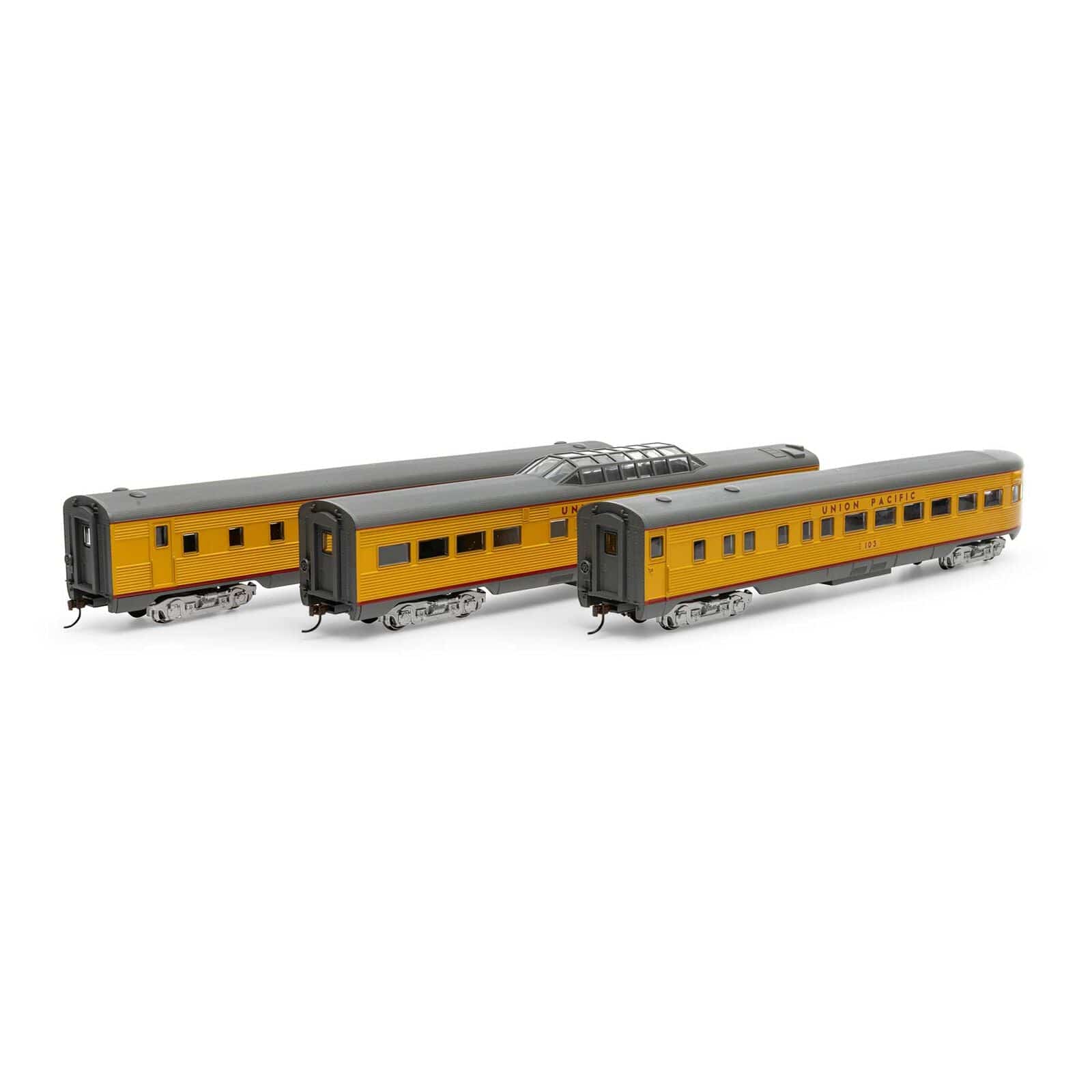 Roundhouse HO Scale Streamline Passenger Cars, UP (3) [RND79131]