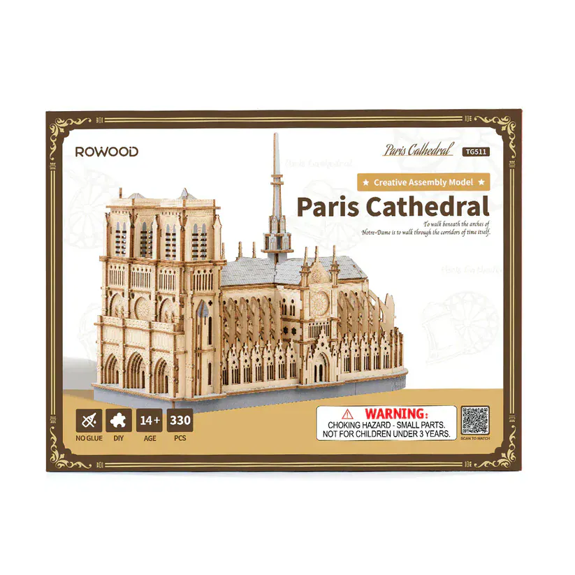 Rowood Paris Cathedral 3D Wooden Model Kit [TG511] - Image 8