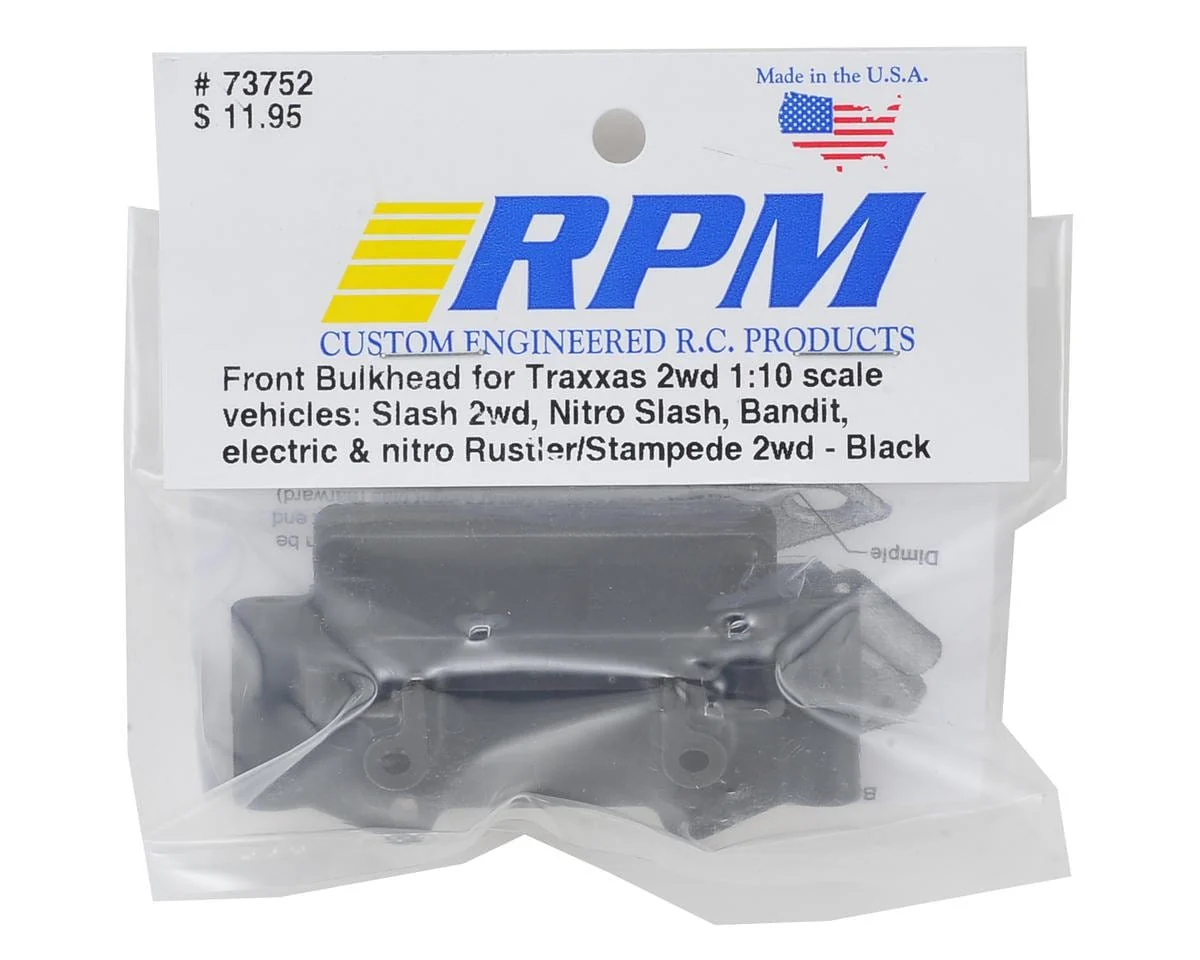 RPM Front Bulkhead for Traxxas 2WD (Black) - Image 2