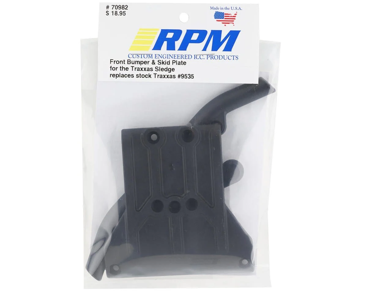 RPM Front Bumper & Skid Plate for Traxxas Sledge (Black) - Image 2