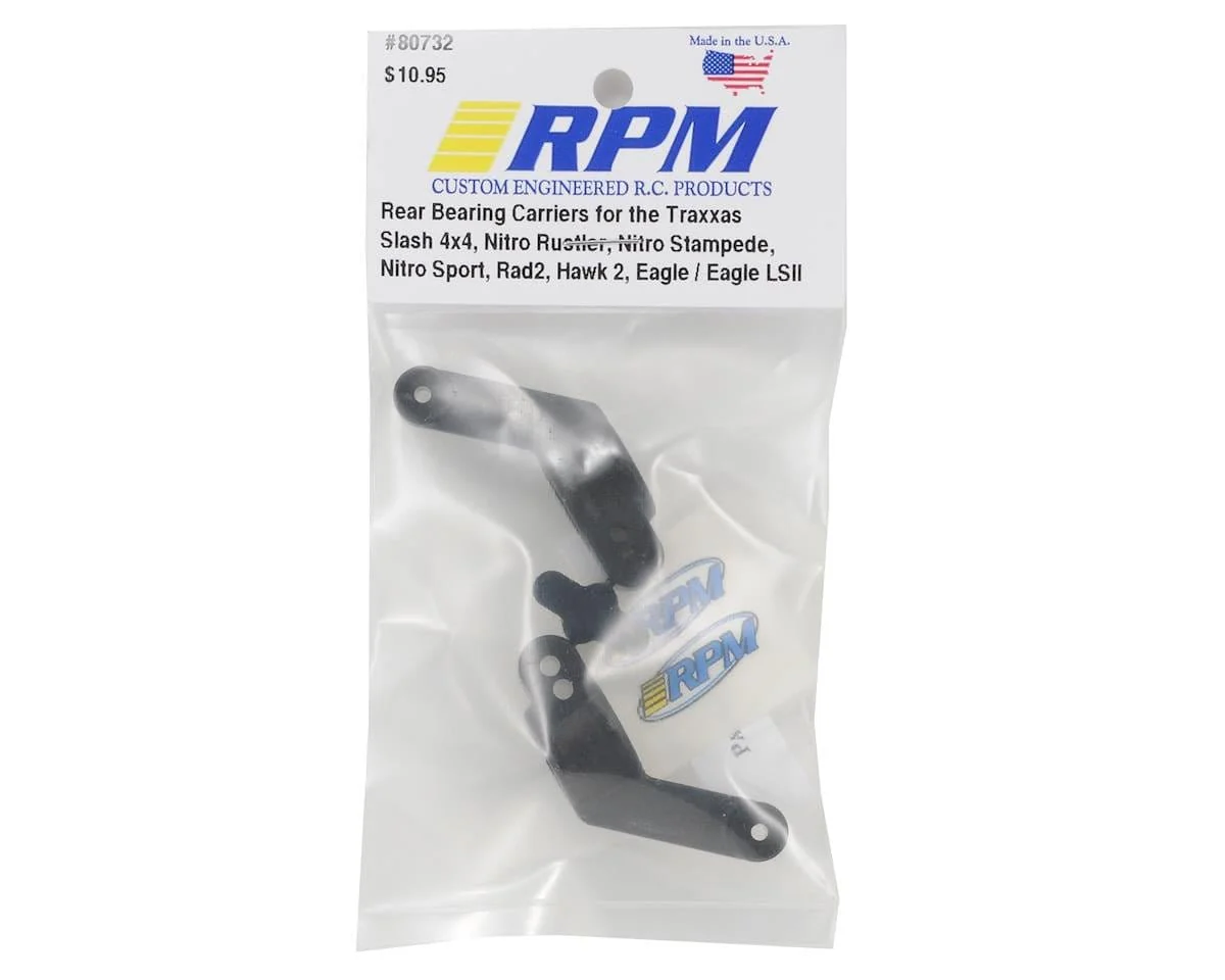 RPM Rear Bearing Carrier Set for Traxxas Slash 4x4 (Black) (2) - Image 2