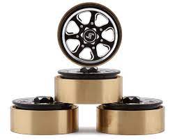 Samix SCX24 Aluminum & Brass 1.0" Beadlock Wheel Set w/Scale Hubs (Black) (4)**
