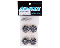 Samix SCX24 Aluminum & Brass 1.0" Beadlock Wheel Set w/Scale Hubs (Black) (4)** - Image 2