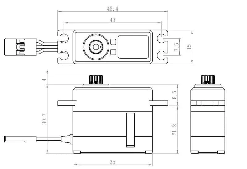 Savox SV1261MG 20kg - Mini Digital High Voltage Aluminum Case Servo - Image 2
