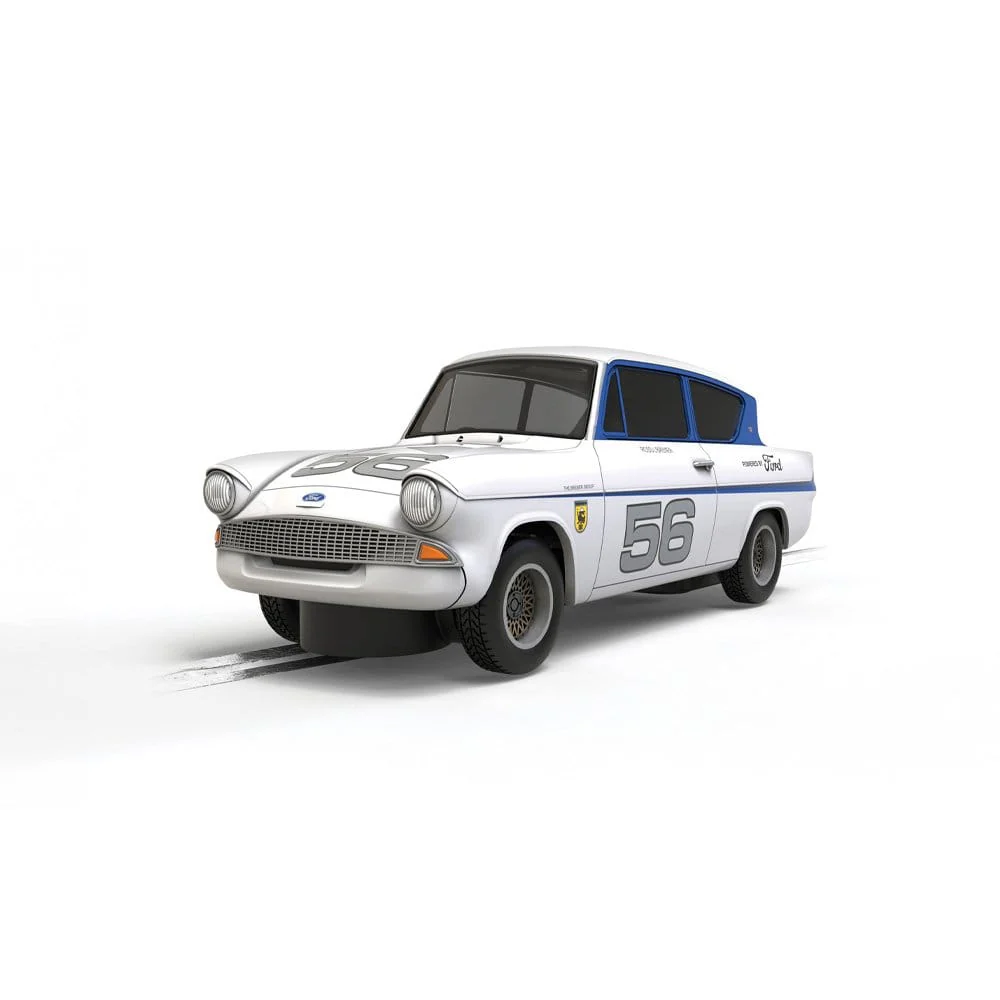 Scalextric Ford Anglia - Silver 56 Slot Car [C4682]