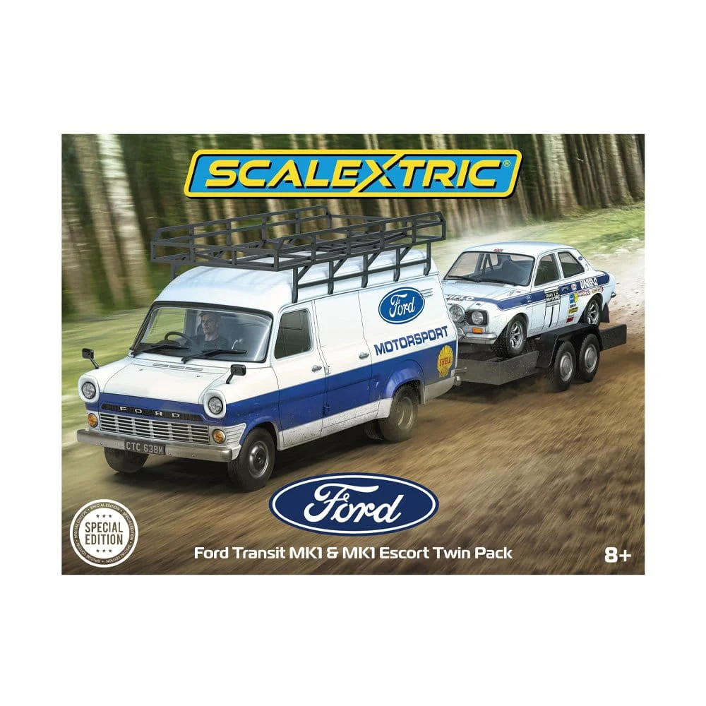 Scalextric Ford Transit Mk1 And Mk1 Escort - Ford Motorsport Slot Car [C4649A]