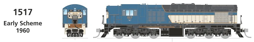 SDS HO QR 1460/1502 Class Locomotive 1517 Early DC