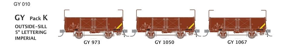 SDS HO Victorian Railways GY Open Wagon Pack K 5in Lettering Red Imperial