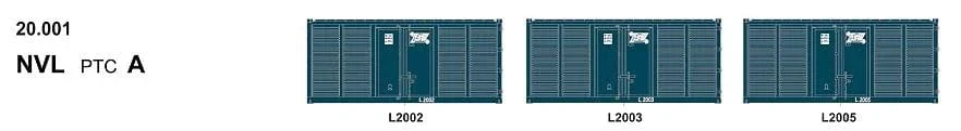 SDS Models 20ft Foot Containers Triple Packs NVL A - PTC