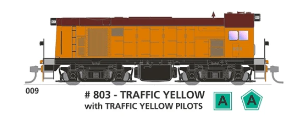 SDS Models HO 800 Class 803 Traffic Yellow with Traffic Yellow Pilots
