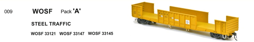 SDS Models WGX Open Wagon WOSF Steel Traffic Pack A (3 PACK)