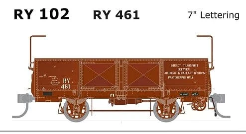 SDS RY-102 HO Scale RY Open Wagon 7" Lettering RY461 (Single Car)