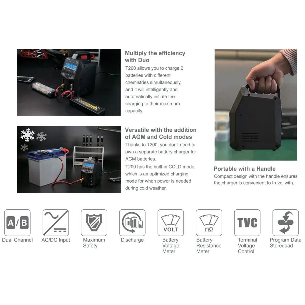 SKY RC T200 AC/DC 12A Dual output Charger Multi Chemistry Balance - Image 4