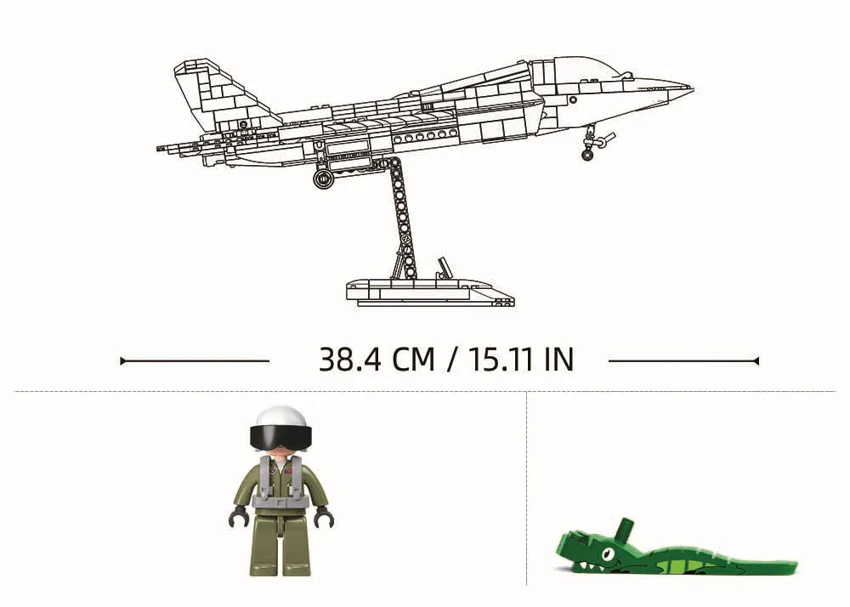Sluban 1186 J35 Stealth Aircraft - Metal Coating - 838pc Kit - Image 5