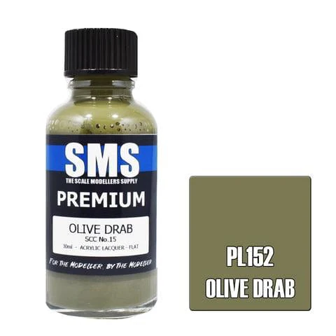 SMS PL152 Premium Acrylic Lacquer Olive Drab SCC No.15 30ml