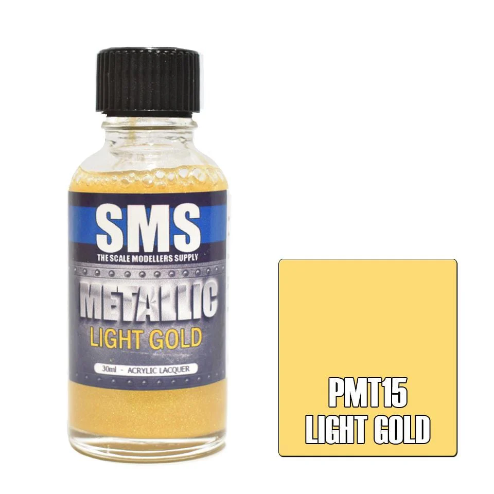 SMS PMT15 Premium Acrylic Lacquer Metallic Light Gold 30ml