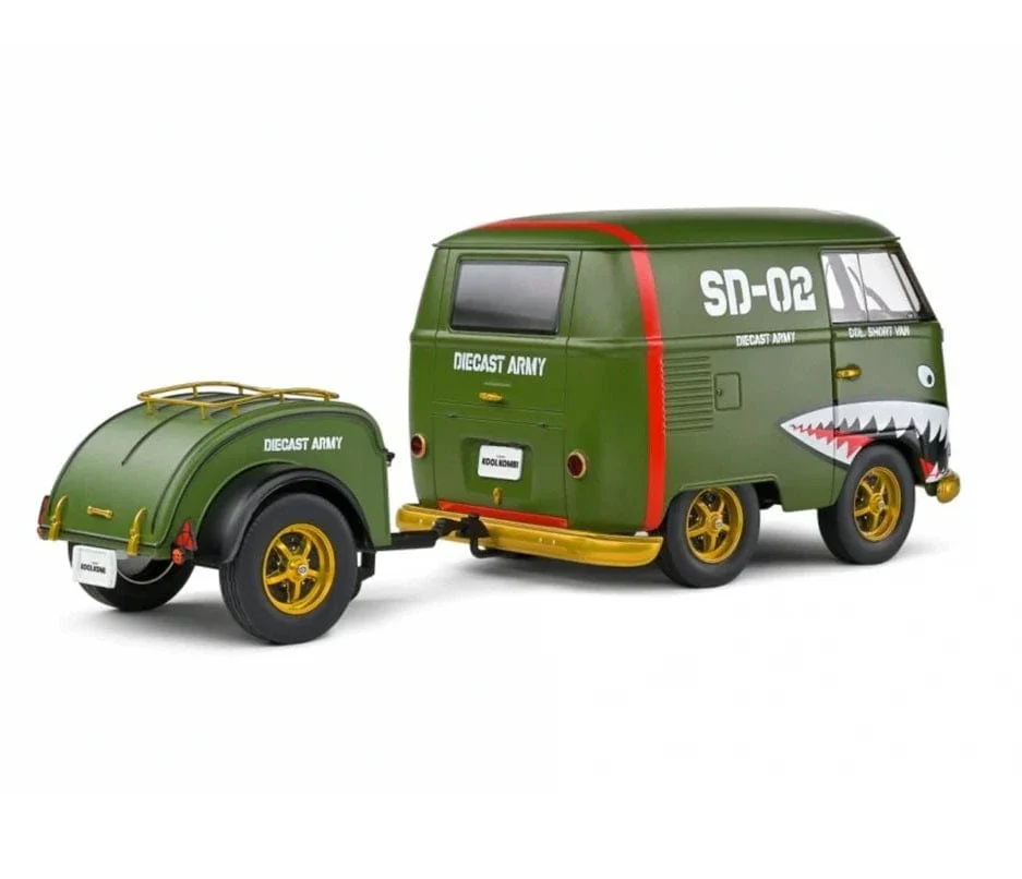 Solido 1/18 1950 Kool VW Kombi Army Fighter Diecast Model - Image 2